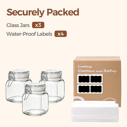 ComSaf Airtight Glass Canister Set of 3