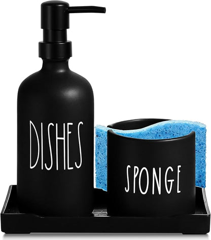 Dish Soap Dispenser for Kitchen, Glass Dish Soap Dispenser