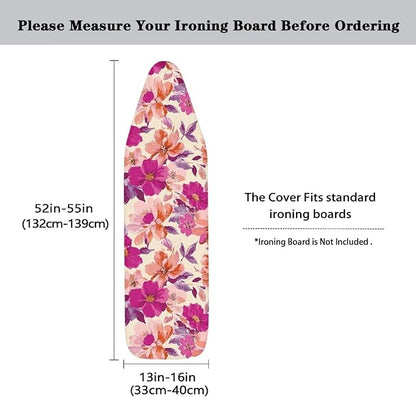 Floral Painting Ironing Board Cover Elastic Edge Heavy Duty Iron Pad Covers