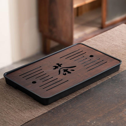 Large 17 Inch Bamboo Chinese Gongfu Tea Ceremony Tray Table Box with Water Storage for Kungfu Kung fu Tea Set