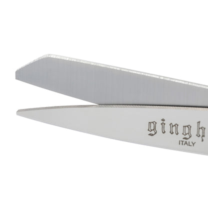 Gingher 8" Serrated Dressmaker's Fabric Scissors with Protective Sheath, Stainless Steel Shears that Grips Fabric, Sharp Knife Edge Fabric Scissors, Chrome Plated Nickel Finish