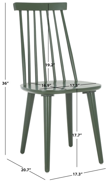 SAFAVIEH Furniture - Burris Side Chair Set of 2 - Dusty Green - Solid Wood - Modern Clean-Line Design - Ideal for Dining Room, Kitchen, Living Room, 17.7" Seat Height (AMH8511H-SET2)