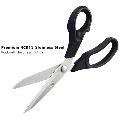 LIVINGO 10.5” Bent Fabric Scissors, Stainless Steel Heavy Duty Sharp Sewing Shears for Tailor Sewing Crafting Cutting Cloth, Leather, Paper