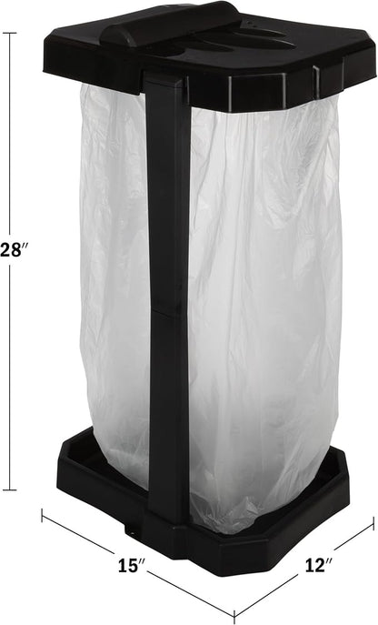 Wakeman Heavy Duty Black Trash Bag Portable Trash Bag Holder Stand