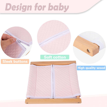 Montessori Wooden Toys for Dressing Learning Board Learning Basic Dressing Skills - Buttons, Snaps, Zippers, Belt Buckles Toys for 1 2 3 Year Old Toddlers Sensory Toy Gifts(Zipper Clothing)