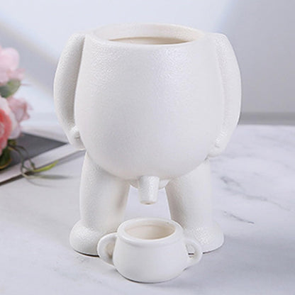CHICIRIS Ceramic Flower Pot, Unique Little Man Decor Planter, Ceramic Plant Pot for Office Desk, Home Decoration, Unique Desk Accessory, Gift for Home and Office Decor