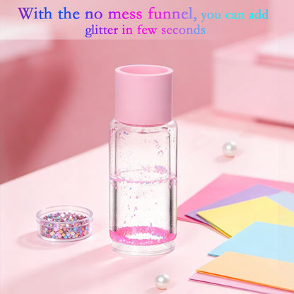 No Mess Glitter Funnel for Snow Globe Tumbler, Filling Funnel for Adding Glitter to Snowglobe Cups, Snow Globe Tumbler DIY Tool(Cups are Not Included)
