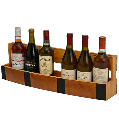 FUIN Wooden Wine Rack Wall Mounted, Wine Bottle Rack & Wine Holder Shelf, Solid Wood Wine Shelf for Kitchen, Dining Room & Home Bar, Space Saving Liquor Bottle Display