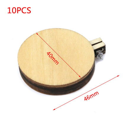 Dnyta 10pcs Mini Embroidered Hoop Round Tiny Cross Stitch Hoops for Art Craft Sewing Keychain Earrings Jewelry(1.6")