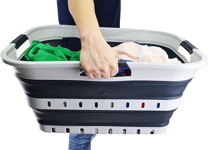 SAMMART 42L Collapsible Plastic Laundry Basket