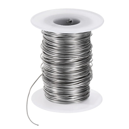 M METERXITY 18 Gauge Stainless Steel Craft Wire, 1.0mm 131 ft Bendable Floral Snare Wire for Jewelry Making/Sculpting/Armature Crafting/Floral Bonsai/DIY Crafts