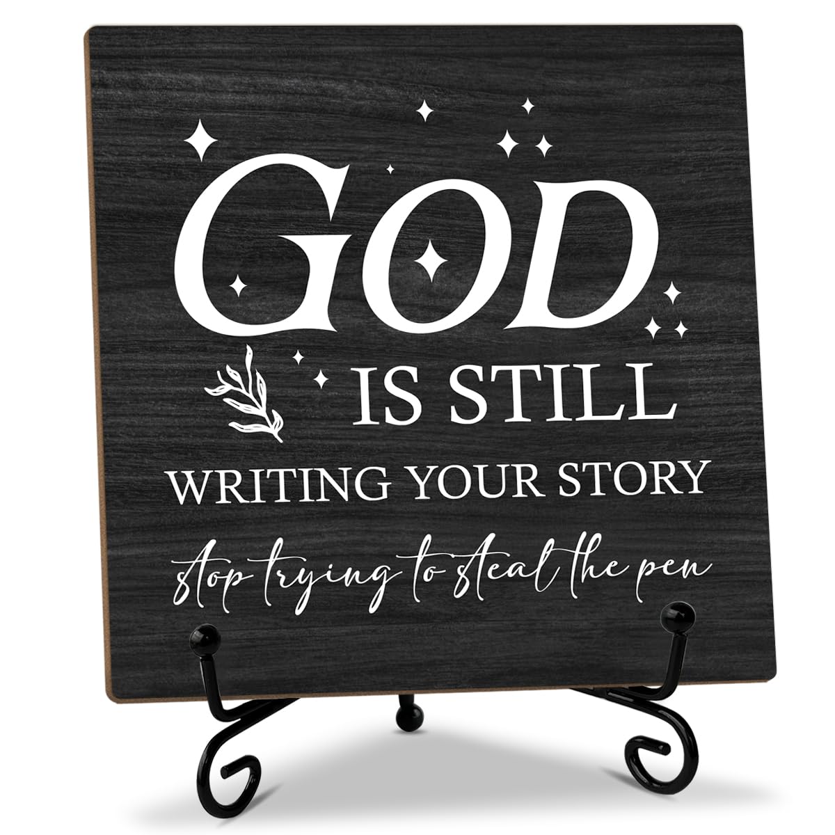Christian Home Desk Decor Bible Verses Religious Gifts for Women Men Christian Sign Desk God Decor for Office Home Shelf Prayer Room Table Centerpiece Wood Sign Plaque with Stand -47