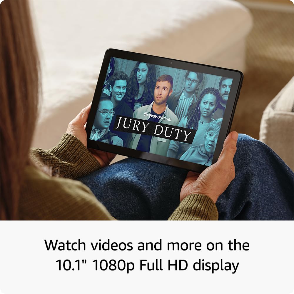Amazon Fire HD 10 tablet (newest model) built for relaxation, 10.1" vibrant Full HD screen, octa-core processor, 3 GB RAM, 32 GB, Lilac