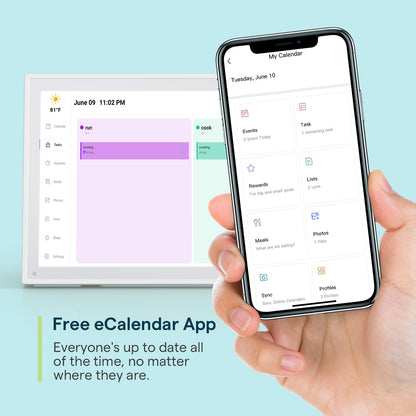 Digital Calendar, 10.1inch Smart WiFi Electronic Calendar&Chore Chart, IPS Touch Screen HD Display for Family Schedules, Share Moments Instantly from Anywhere