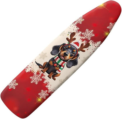 Christmas Theme Household Iron Board Covers Dachshund Snowflake Print Ironing
