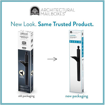 Architectural Mailboxes Landover Aluminum Mailbox Post, Black