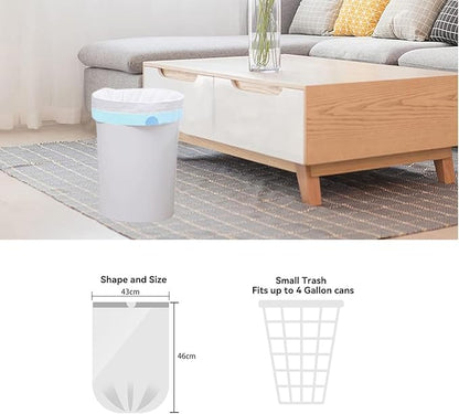 4 Gallon Trash Bags Drawstring, 4 Gal Small Garbage Bags