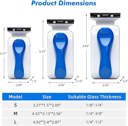 Rise Torrent Aquarium Magnetic Glass Cleaner, Fish Tank Algae Scraper Brush Cleaning Tool for 1/8"-1/4" Thickness Glass, Floating Scrubber Brush Cleaner for Acrylic, 1 Detachable Scraper, Small