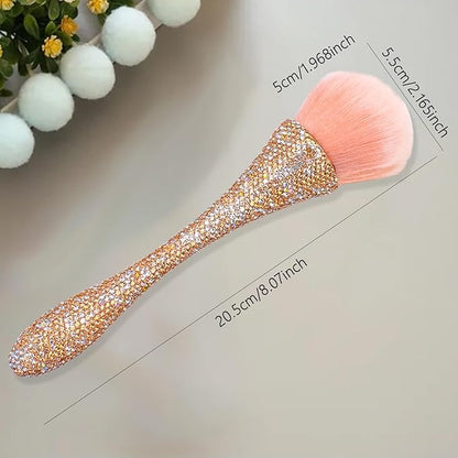 WOKOTO 1pcs Gold Rhinestone Nail Dust Brushes