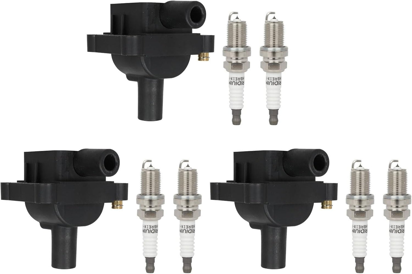 ECCPP 3 ignition coils with 3 iridium Spark Plugs,UF808,coils packs,for Smart Fortwo 2016-2017 0.9L‎224332428R,UF-808