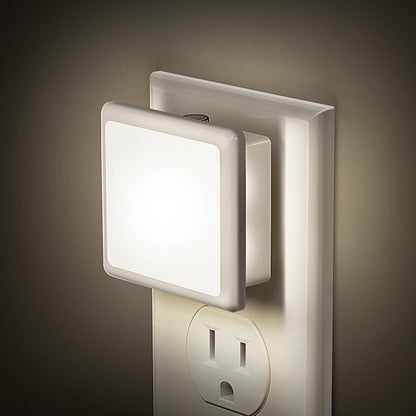 JandCase Night Lights Plug into Wall 2 Pack, Plug in Night Light with Dusk-to-Dawn Light Sensor, 3000K Soft White 0.3W, LED Nightlight for Bathroom, Adult, Hallway