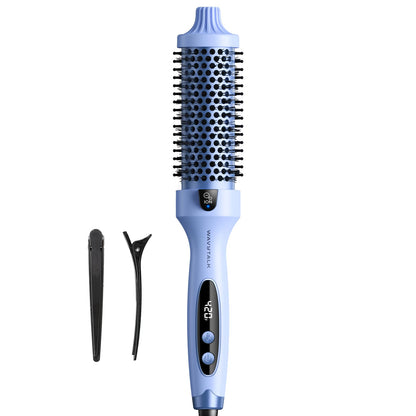 Wavytalk Thermal Brush, Blowout Boost 1.5 inch Heated Round Brush for Blowout Look, Dual Voltage, Pink, Sakura, Tourmaline Ceramic, Negative Ion Technology, 5 Temperature Settings, Less Damage