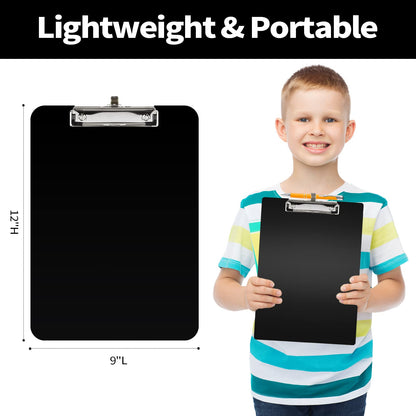 Sooez Plastic Clipboard with Pen Holder, [10% Thicker] Clip Boards 8.5x11 with Low Profile Clip, Cute Hanging Clipboard, Standard Letter Size A4 for Women Teacher, Office & School Supplies