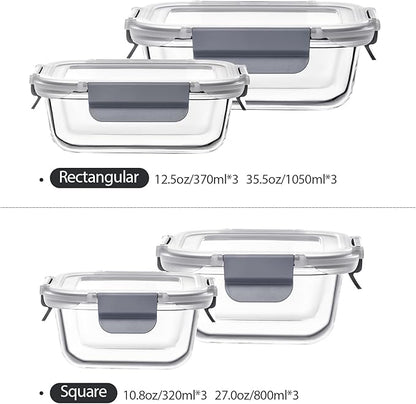24 Pieces Glass Food Storage Containers