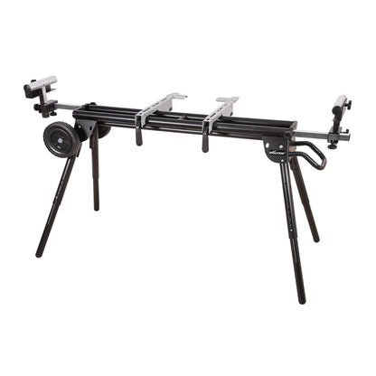 Evolution Power Tools Miter Saw Stand PLUS - Compact Folding Stand with Extendable Arms, Large Wheels, Universal Fittings for Most Brands Evolution, Makita, DeWalt, Bosch, Ryobi, Einhell and Metabo