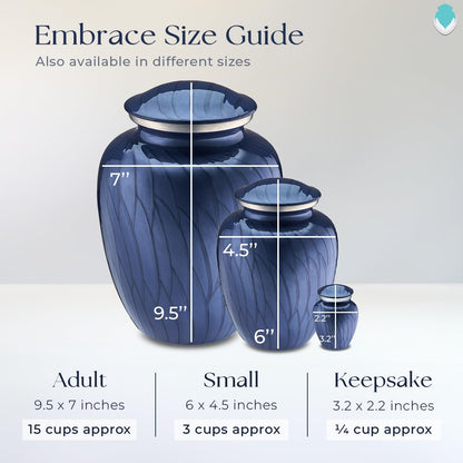 Geturns - Adult Personalized Dolphin Cremation Urns for Human Ashes I Large Pearl Cobalt Blue Funeral Urn for Men and Women I 200 lbs