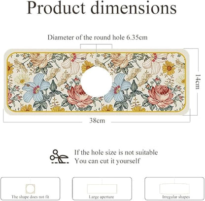 2PCS Fantasy Style Faucet Draining Mat, Faucet Draining Mat