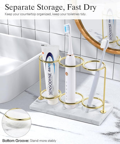 Emibele Electric Toothbrush Holder, 3 Slots 2-Layer Resin Electric Toothbrush
