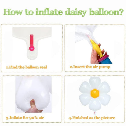 Daisy Flower Balloon Arch Kit Pink and Green Yellow WildFlower Balloons for Wild Flower Baby in Bloom Baby Shower Spring Daisy Theme Birthday Party Decorations