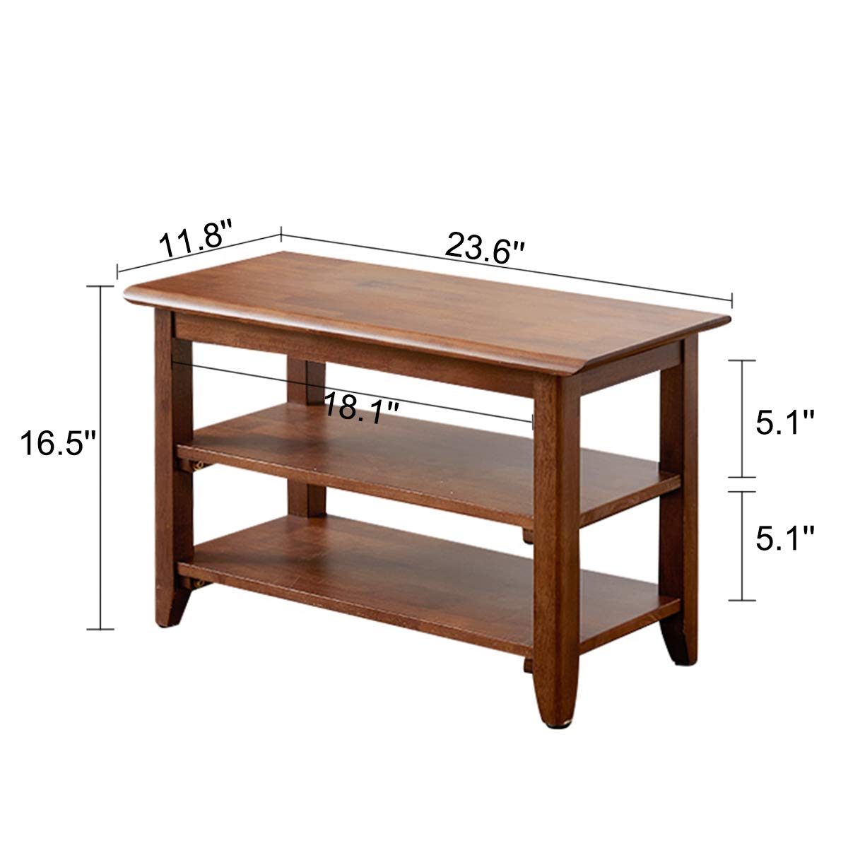 XKZG Shoe Storage Bench Wooden Shoe Rack Bench Rustic Solid Wood Entryway Bench (Brown,23.6")