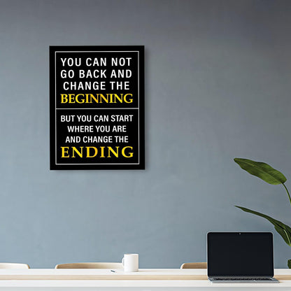 OTINGQD Inspirational Quotes Wall Decor,Positive Office Decor Wall Art,You Can't Go Back and Change the Beginning Motivational Canvas Wall Art for Home Classroom Bedroom