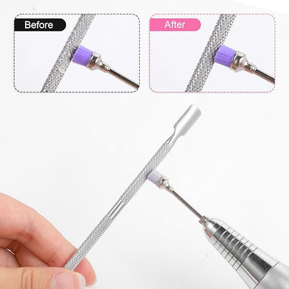 5 Pcs Nail Bit Brush Cuticle Clean up Drill Bit Brush Nail Drill Bits, Nails