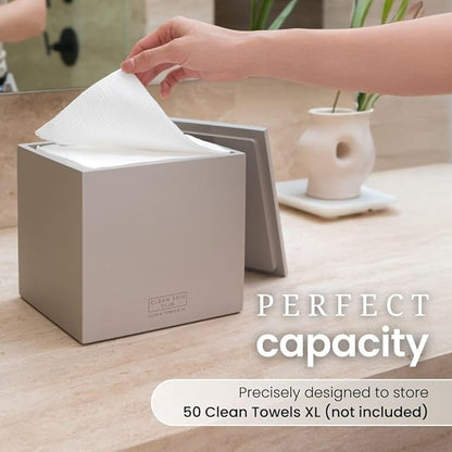 CLEAN SKIN CLUB Cement Box for 50 Disposable Clean Towels XL, Concrete