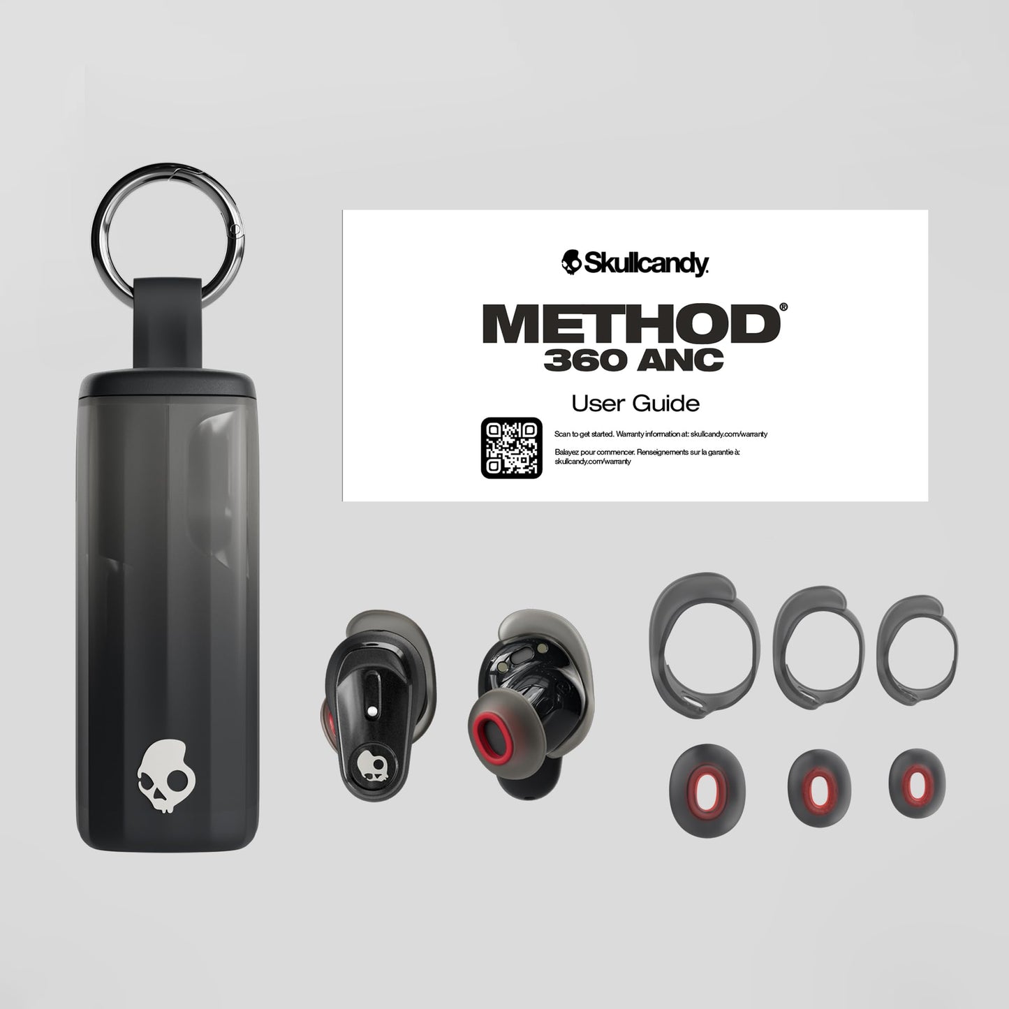 Skullcandy Method 360 ANC Wireless Earbuds, Sound by Bose, Bluetooth Headphones, Premium Noise Cancelling, Up to 40 Hrs Battery, Sweat and Water Resistant, Microphone for iPhone Android - Plasma