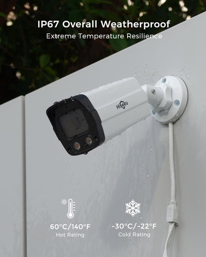 Hiseeu 12MP PoE Security Camera System, 8 Pcs 12MP Security Cameras, 121° Wide View, Person Vehicle Detect, 2-Way Audio, Soptlights Color Night Vision, 16 CH PoE NVR with 4TB HDD for Home Surveillance