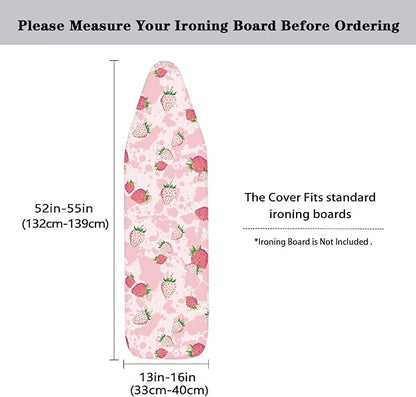 Pink Strawberry Padding Ironing Board Covers Easy to Install Stain Resistant