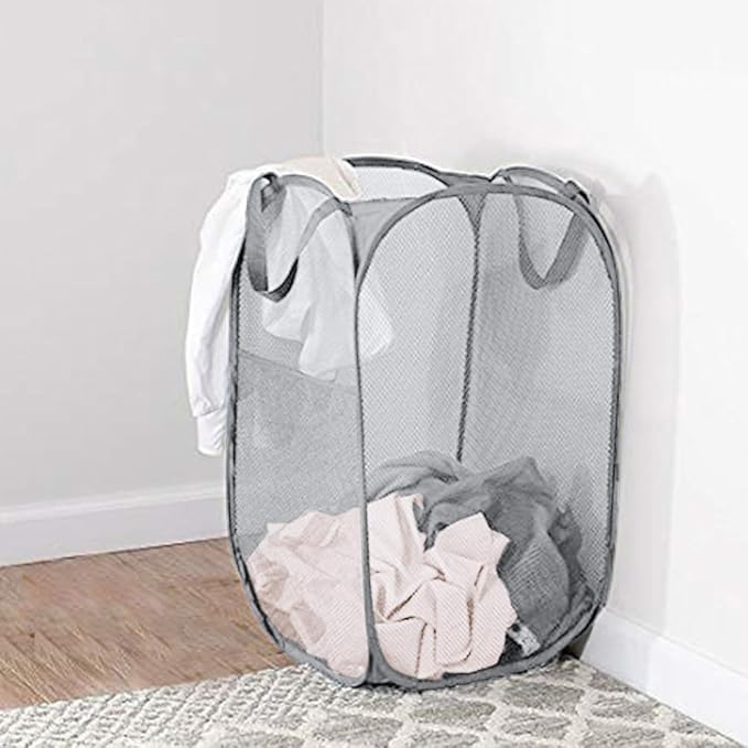 2 Pack Pop Up Laundry Hampers, Collapsible Mesh Laundry Basket, Foldable
