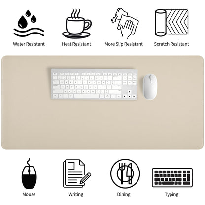 Bloss Desk Mat with Stitched Edges, 35.4"×15.7" Keyboard Pad Skin Pink, Non-Slip Desk Protector Mat, Leather Desk Blotter, Waterproof Desk Pad for Office Home Decor