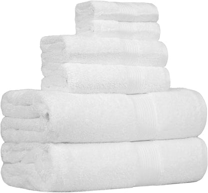 Amazon Basics 6-Piece Oversized Highly Absorbent Fade-Resistant Towel Set