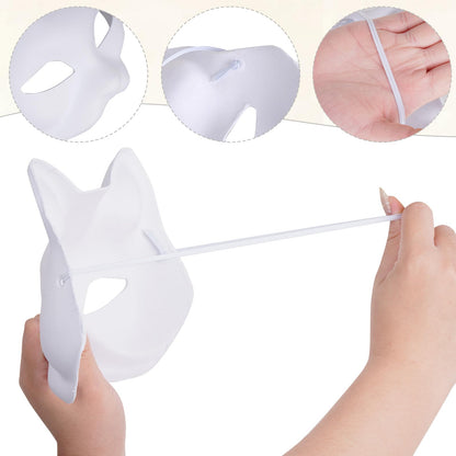 Yookat 12 Pieces Paper Art Masks White Craft Masks Paintable Paper Mask Mardi Gras Masquerade Mask