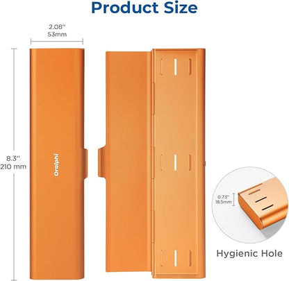 Wider Aluminum Toothbrush Travel Case, Portable Travel Toothbrush Holder