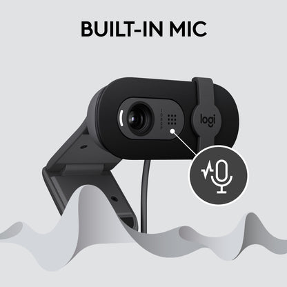 Logitech Brio 101 Full HD 1080p Webcam for Meetings, Streaming, Desktop, Laptop, PC - Built-in Mic, Shutter, Works with Zoom, Microsoft Teams, Nintendo Switch 2’s new GameChat Mode, USB-A,-Black