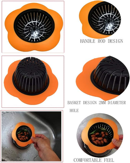 Silicone Kitchen Sink Strainer 2 Pack, Pouring strainers，Drain FilterLarge Wide