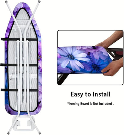 Nuxovilar Purple & Blue Floral Pattern Ironing Board Cover, 15×54 inch