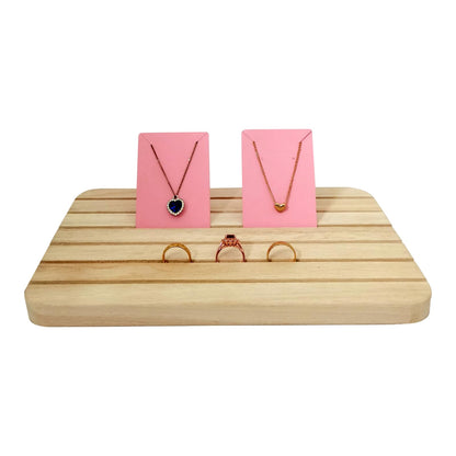 SCIKHEFT Natural Wood Business Card Holder Wooden Earring Display Stands Jewelry Retail Display for Selling Earring Showing Ring organizer