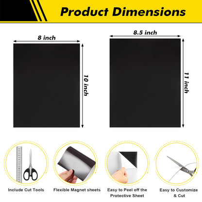 Aertiavty 24 Packs Magnetic Sheets with Adhesive Backing 8.5x11 Inch Adhesive Magnetic Sheets for Dies Storage - 20 Mil Magnetic Contact Paper Peel and Stick, Magnetic Strips with Adhesive Backing